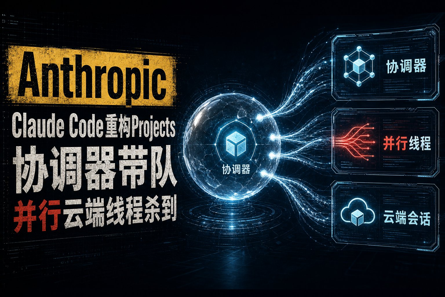 Claude Code重构Projects！协调器带队，并行云端线程杀到