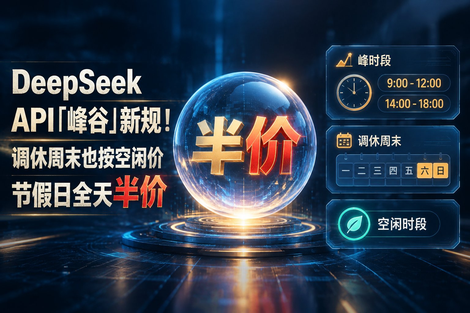 DeepSeek公布API「峰谷」新规！调休周末也按空闲价，节假日全天半价