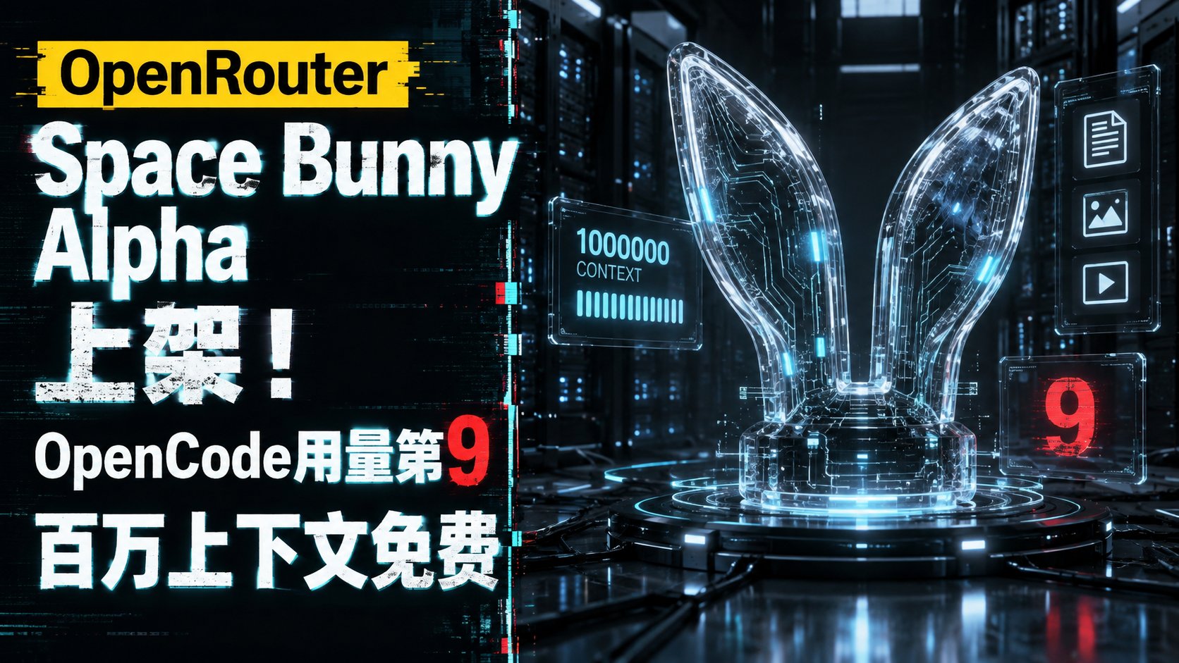 Space Bunny Alpha上架！OpenCode用量第9，百万上下文免费