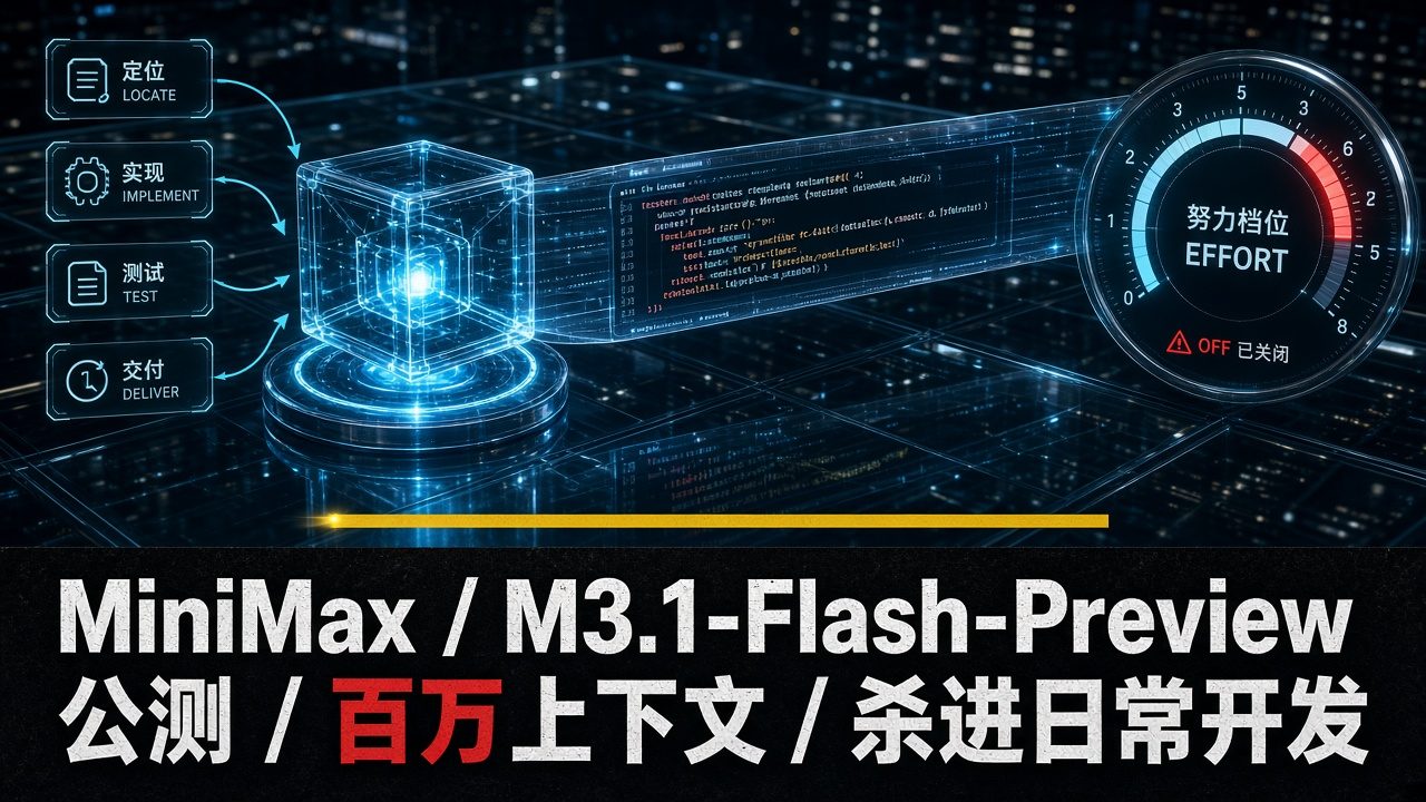 MiniMax M3.1-Flash-Preview公测，百万上下文杀进日常开发！