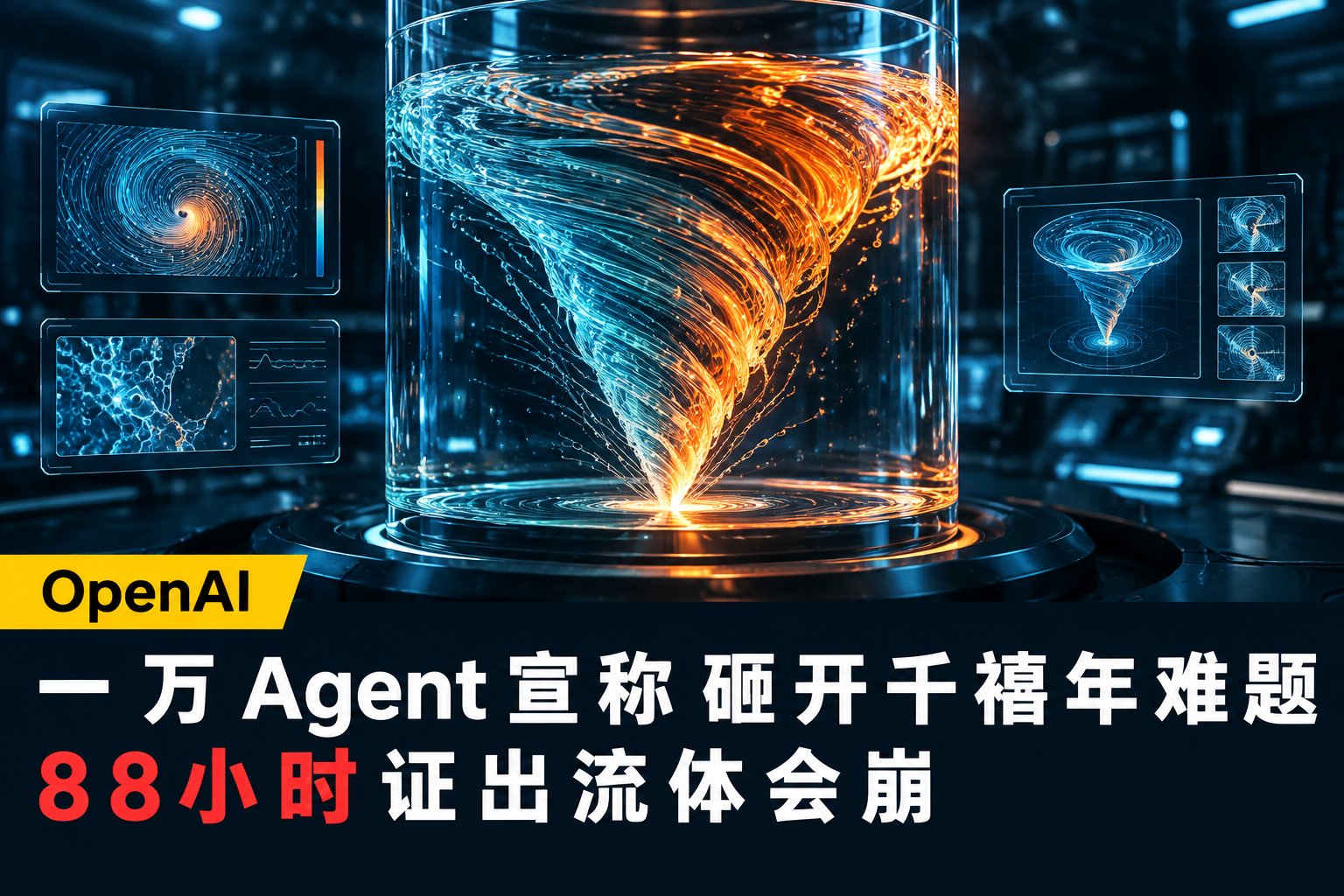 OpenAI一万Agent宣称砸开千禧年难题！88小时证出流体会崩