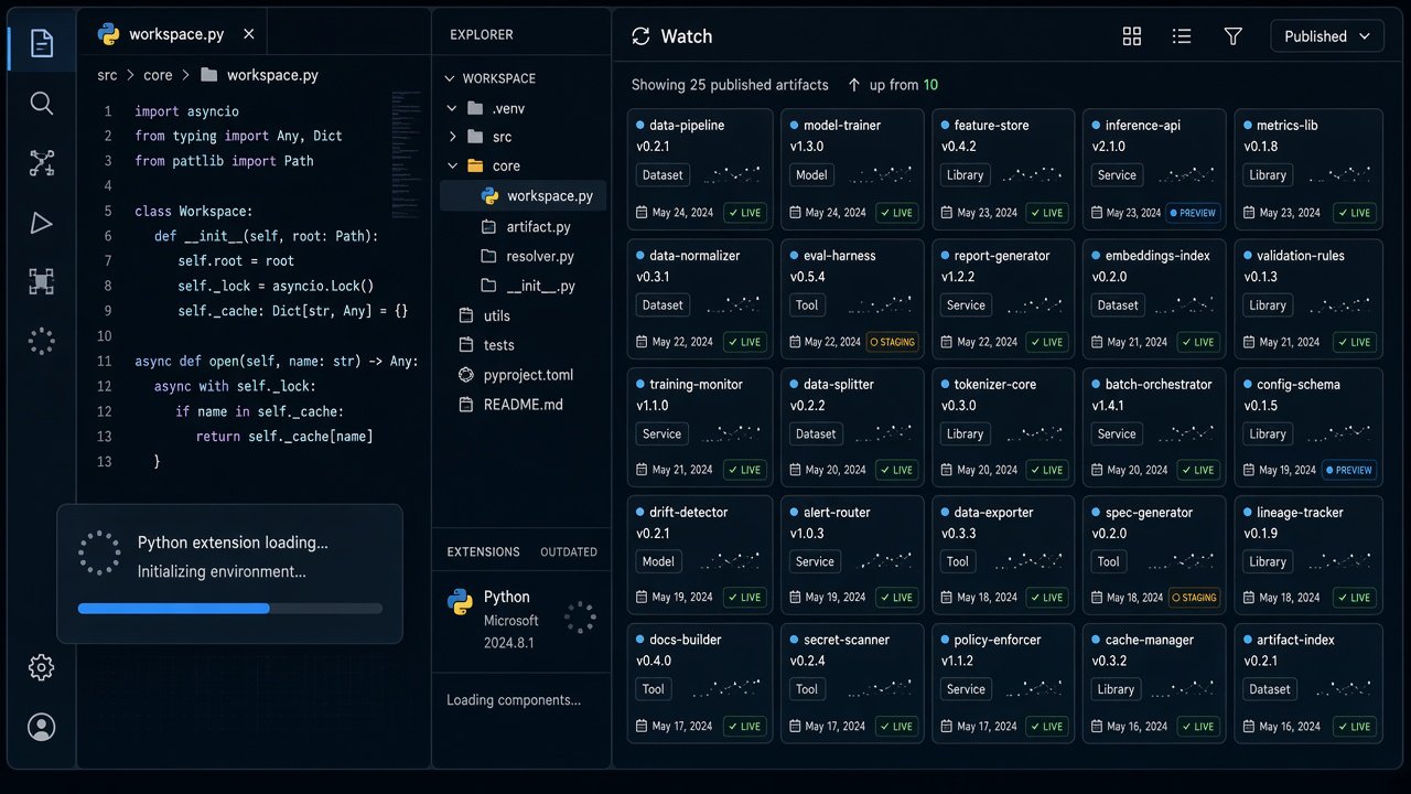VS Code 在扩展加载时启动,本地会话可同时盯住25个已发布产物