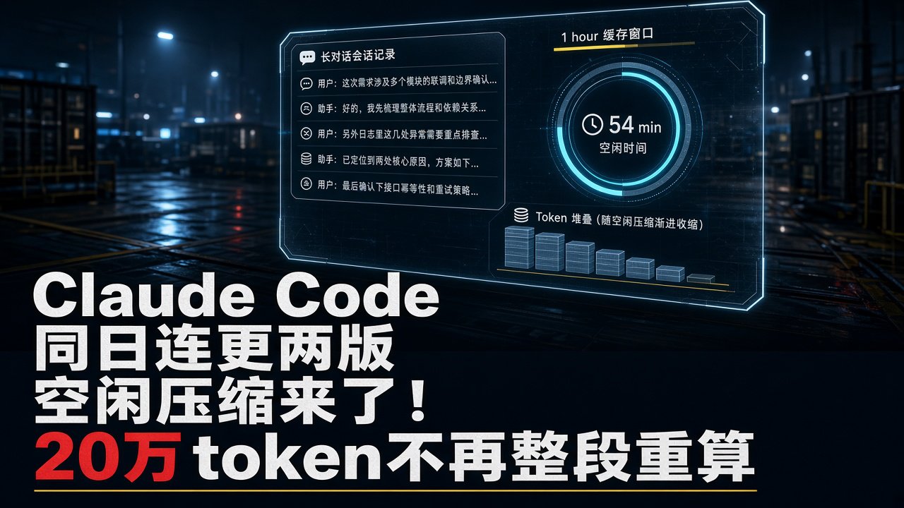 Claude Code同日连更两版，空闲压缩来了！20万token不再整段重算