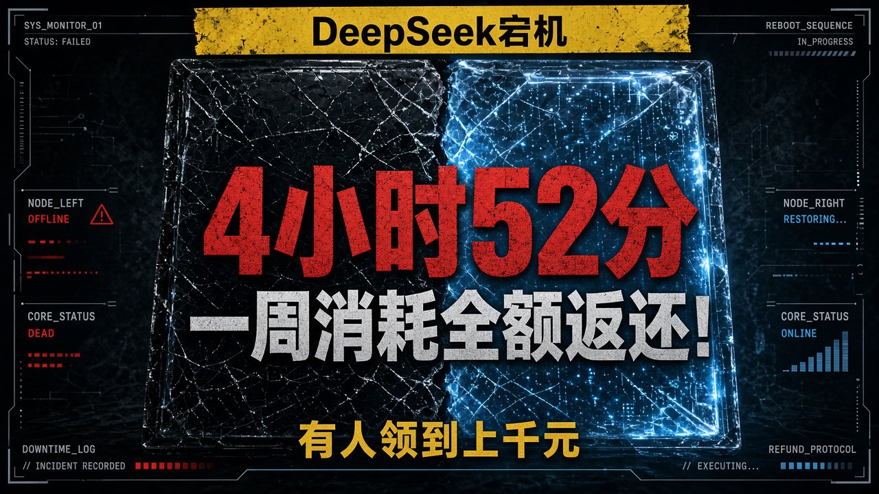 DeepSeek宕机4小时52分，一周消耗全额返还！有人领到上千元