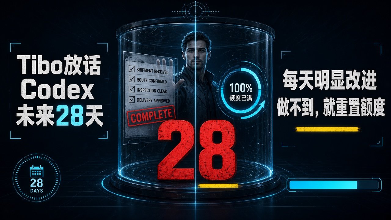 Tibo放话：Codex未来28天每天明显改进！做不到，就重置额度