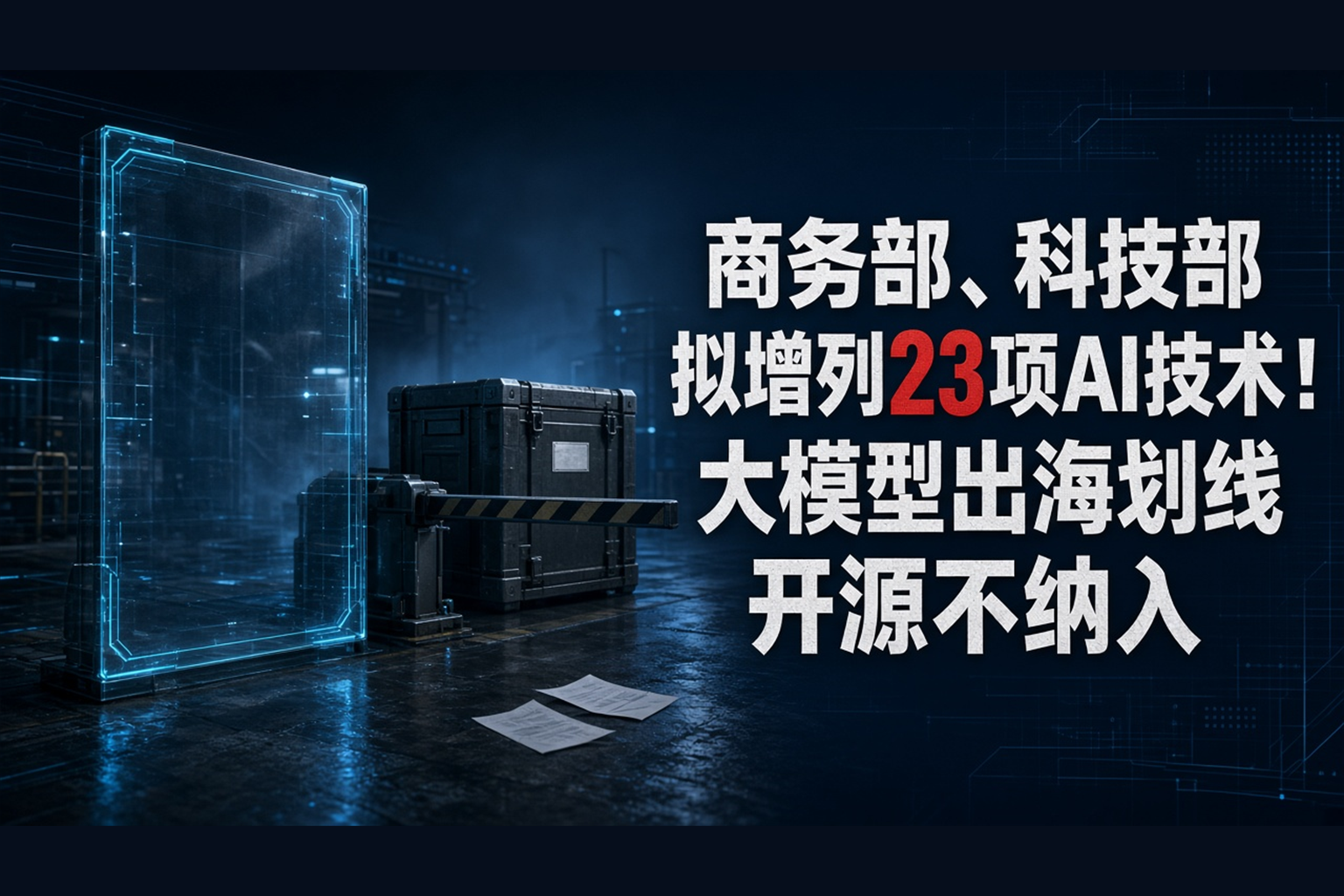 商务部、科技部拟增列23项AI技术！大模型出海划线，开源不纳入