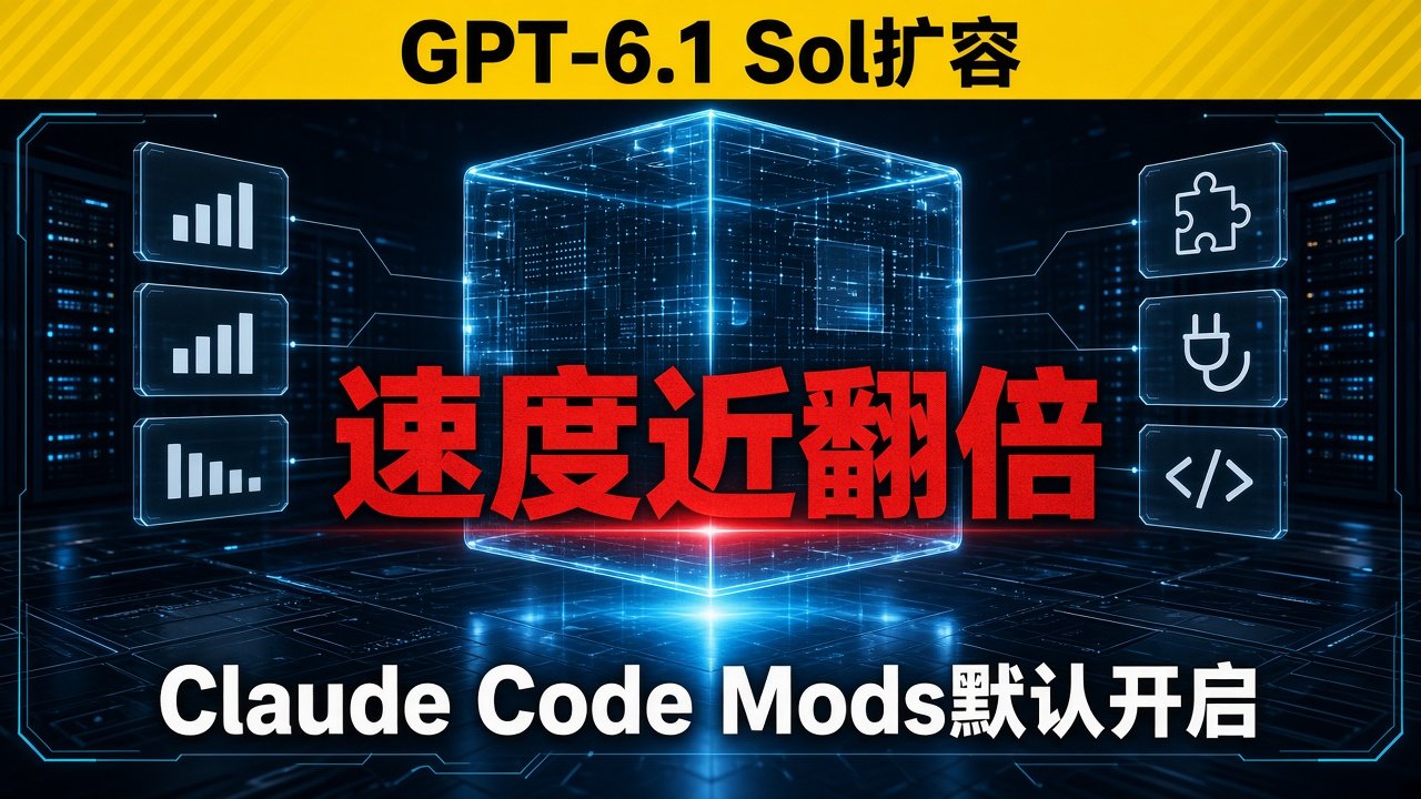 GPT-6.1 Sol扩容，速度近翻倍！Claude Code Mods默认开启