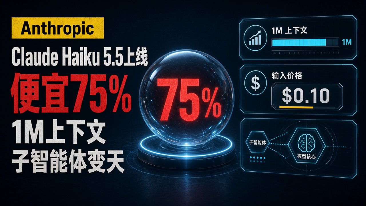Claude Haiku 5.5上线，小模型便宜75%！1M上下文，子智能体变天